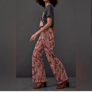 Maeve Pink Paisley Boot Cut Pants